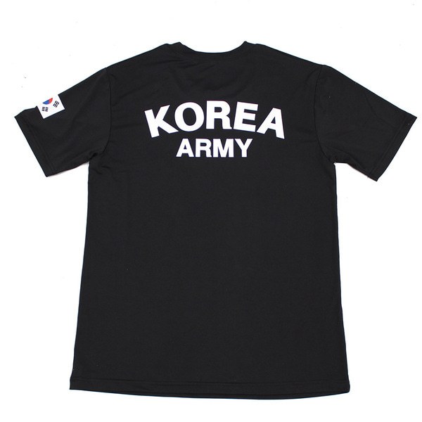 쿨론 스판 ROKA 로카티 반팔 검정 군인 군용 티셔츠